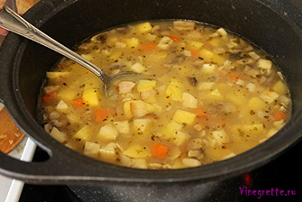 приготовление Венского картофельного супа 